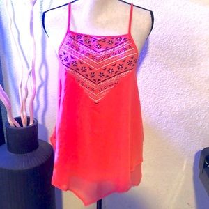 NWT About a Girl Coral Racerback summer top